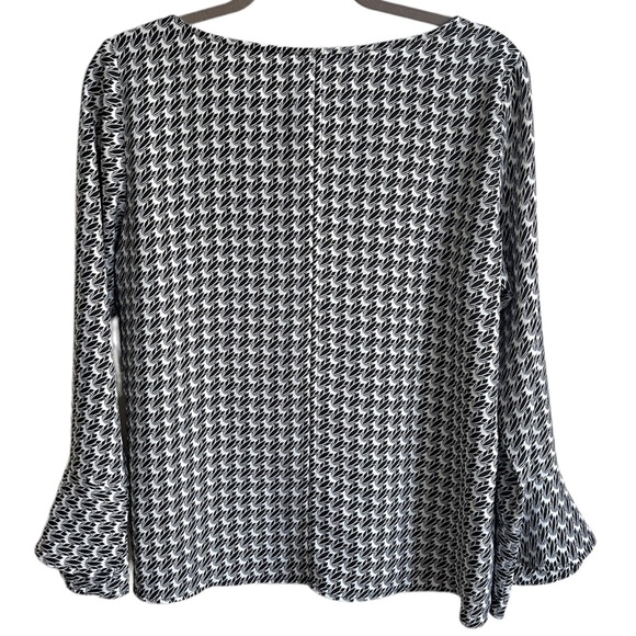 Ann Taylor Boatneck Black & White Floral Print Blouse - Picture 4 of 11